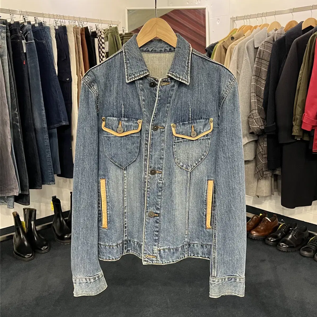 [TAFFO] [L] BUONA GIORNATA Denim jacket Jeans jacket