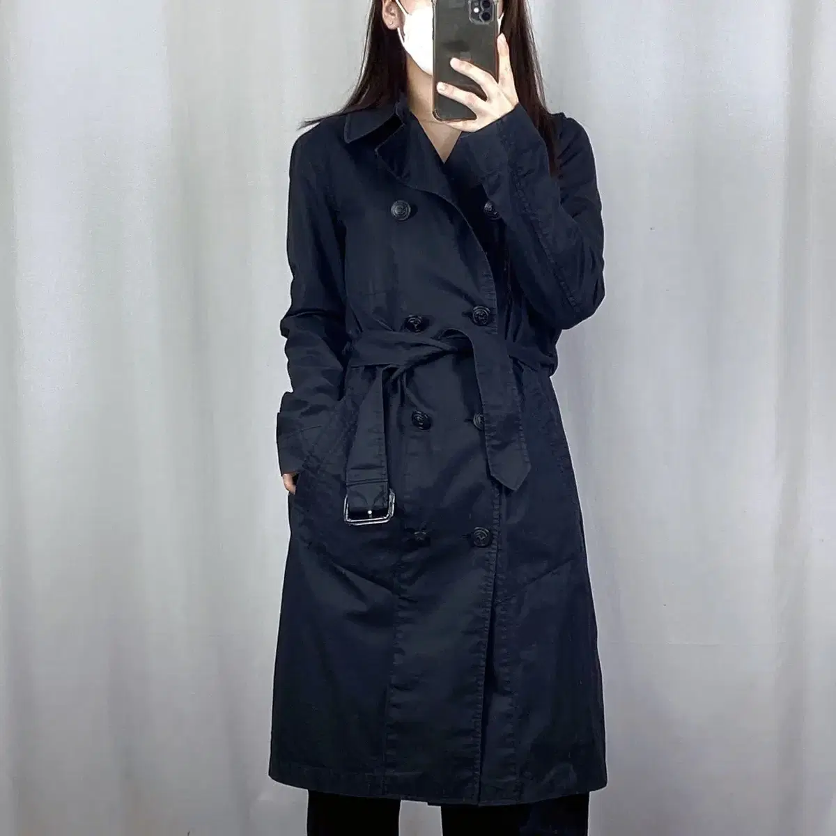 Polo Cotton Black Trench Coat 85 .240413