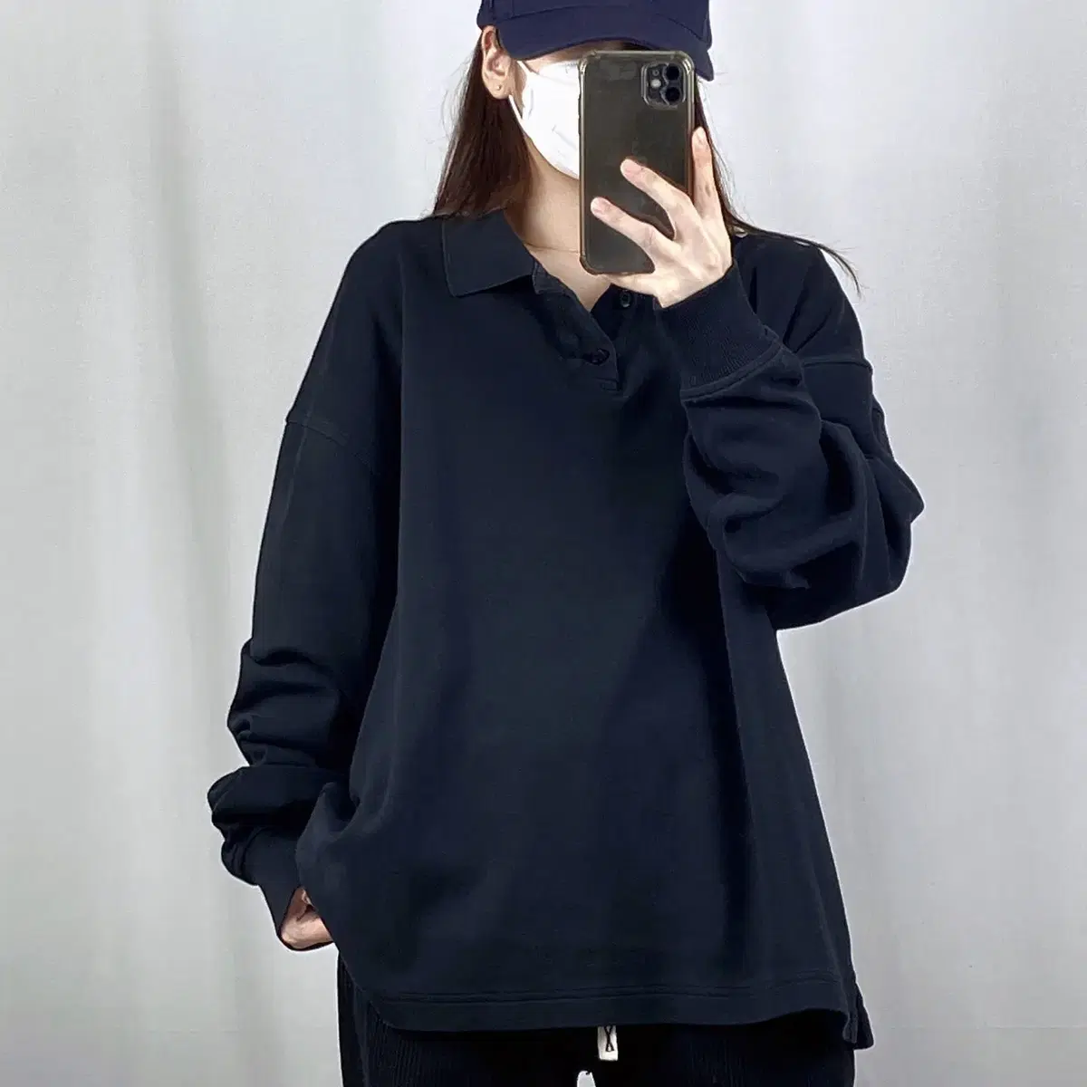 COS Course Black Long Sleeve Kara Tee S .240413