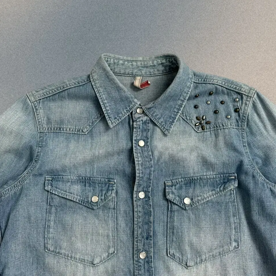 vintage stud western denim shirt