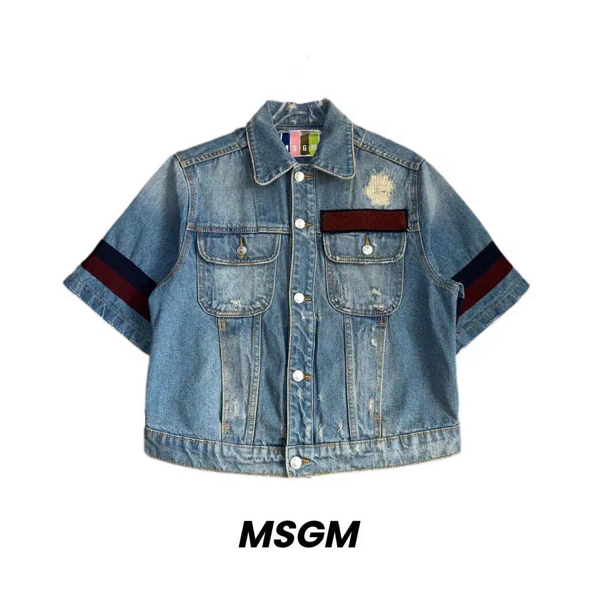 MSGM 데님 트러커 청자켓