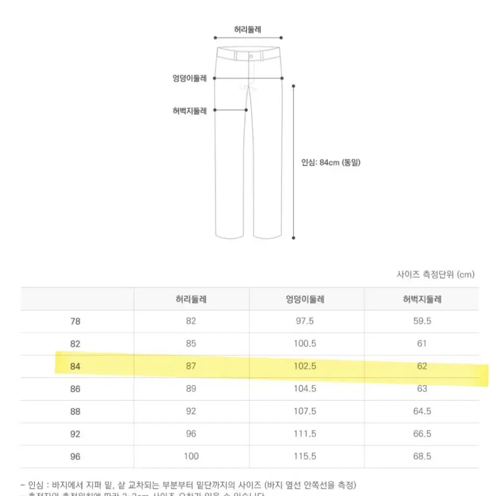 [84] 벤제프골프 백포켓 포인트 남성 바지