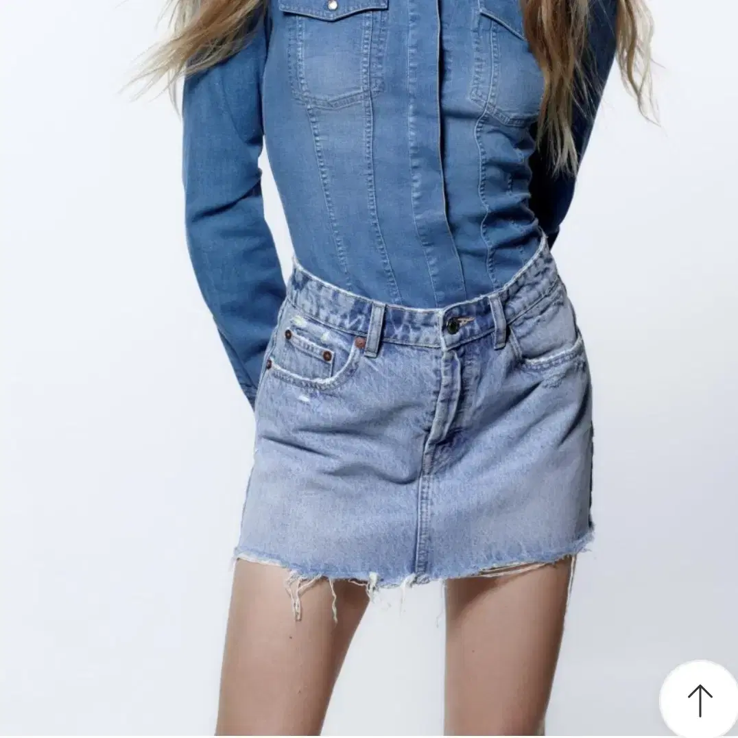 Zara Low Denim Skirt S