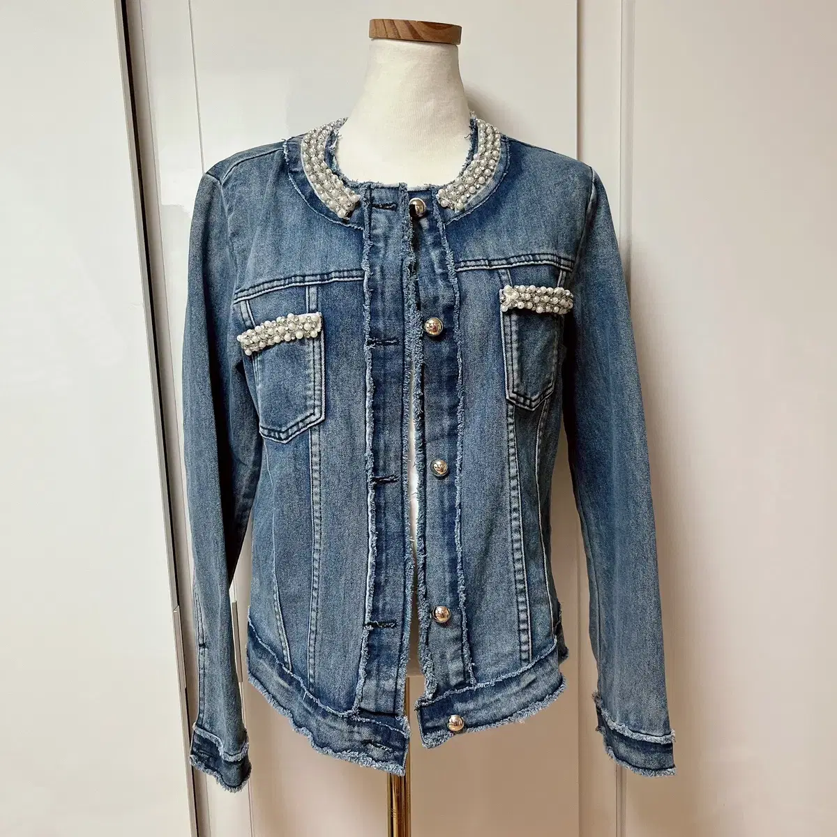 Jin Damaged Denim Jacket Span 44 55 S M