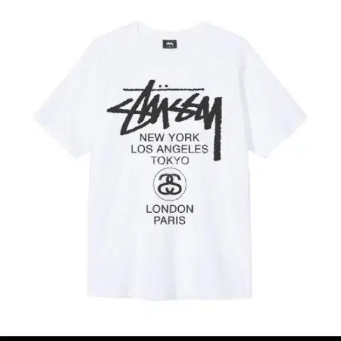 stussy 스투시  월드투어 티셔츠