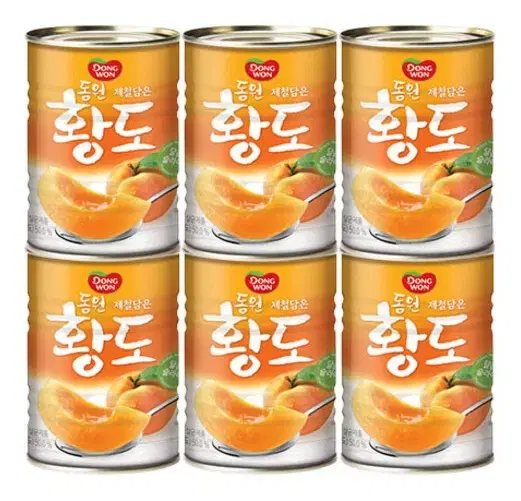 무료배송-동원 황도 410g 6개 슬라이스 복숭아 통조림