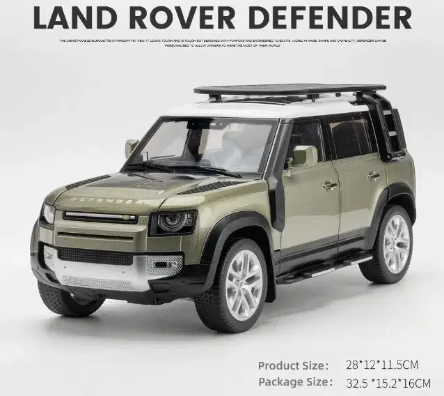 1:18 Diecast Land Rover Defender 110 Green Officially Licensed New