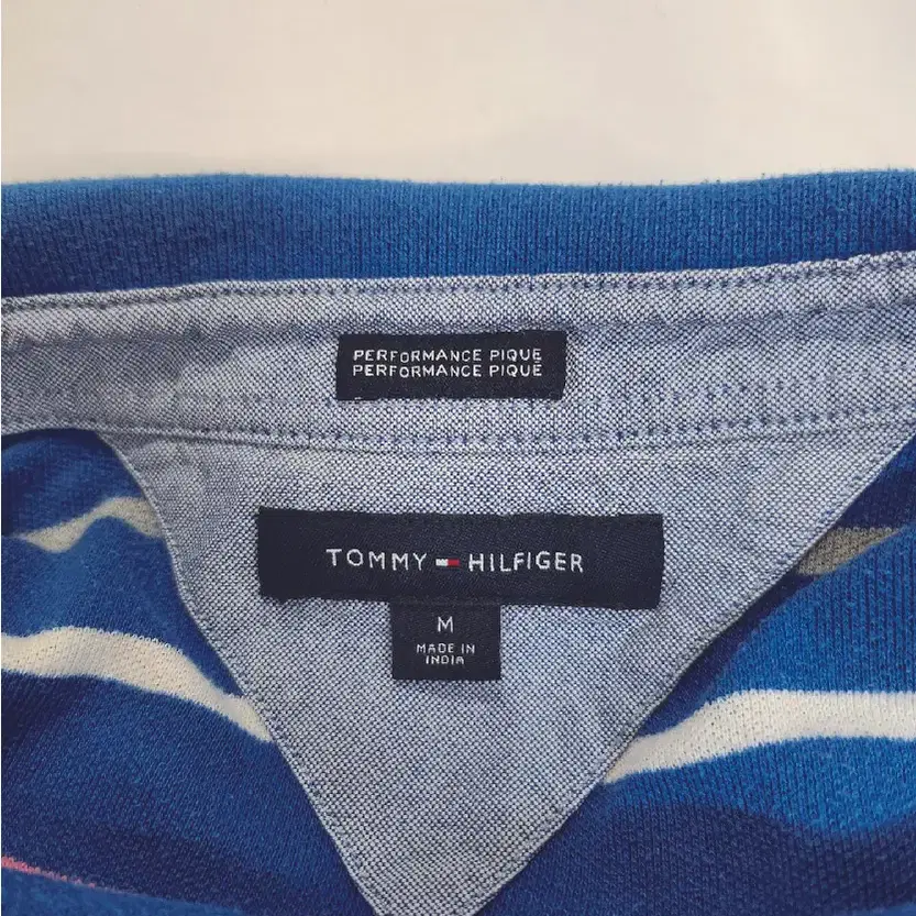 타미힐피거(TOMMY HILFIGER) 블루 스트라이프 반팔 카라티