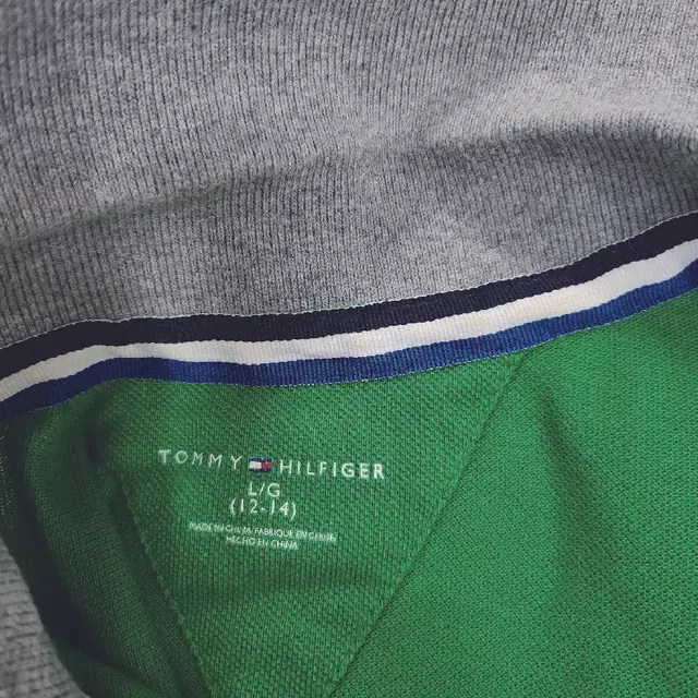 타미힐피거(TOMMY HILFIGER) 그린 배색 반팔 카라티