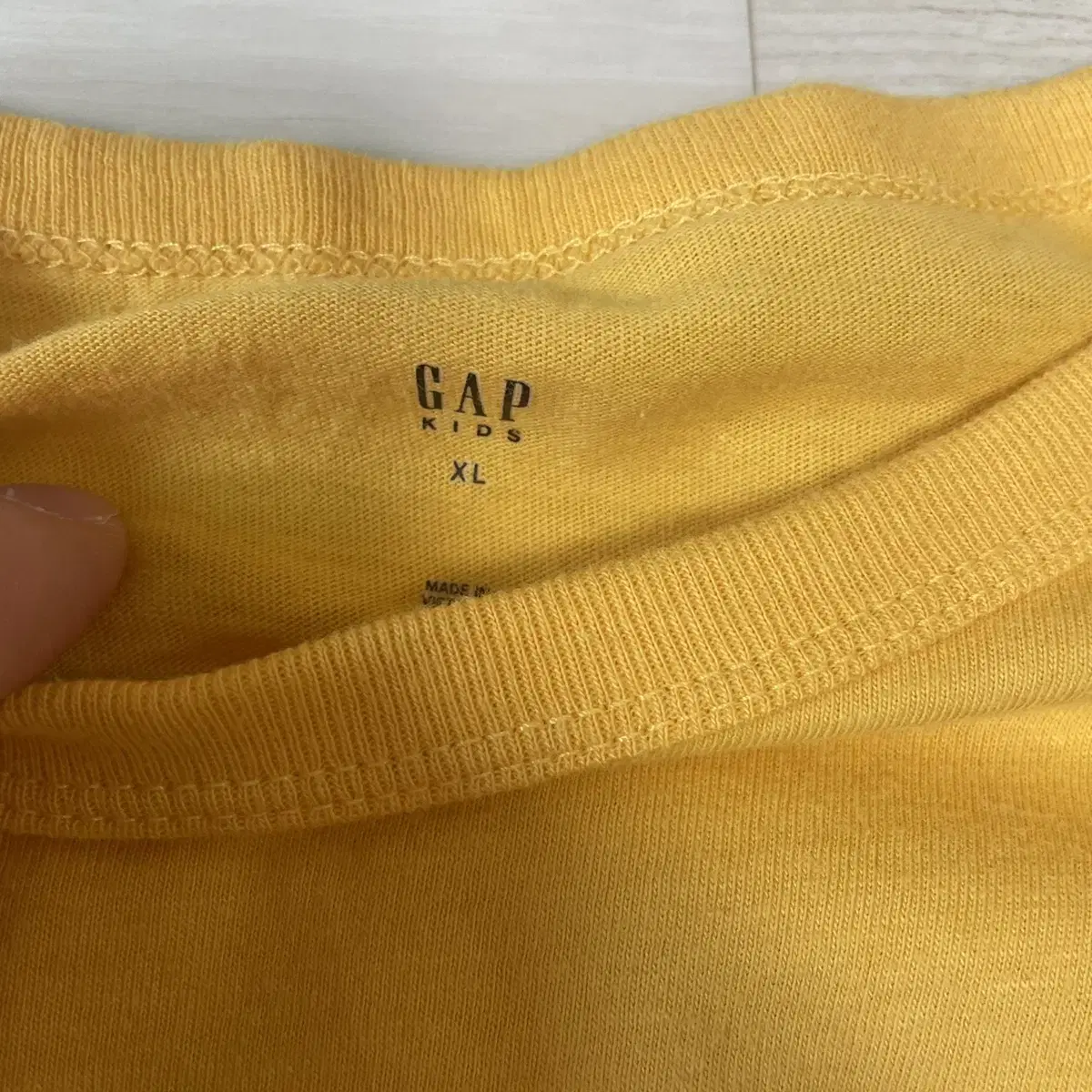 GAP 키즈 XL 옐로우 티셔츠