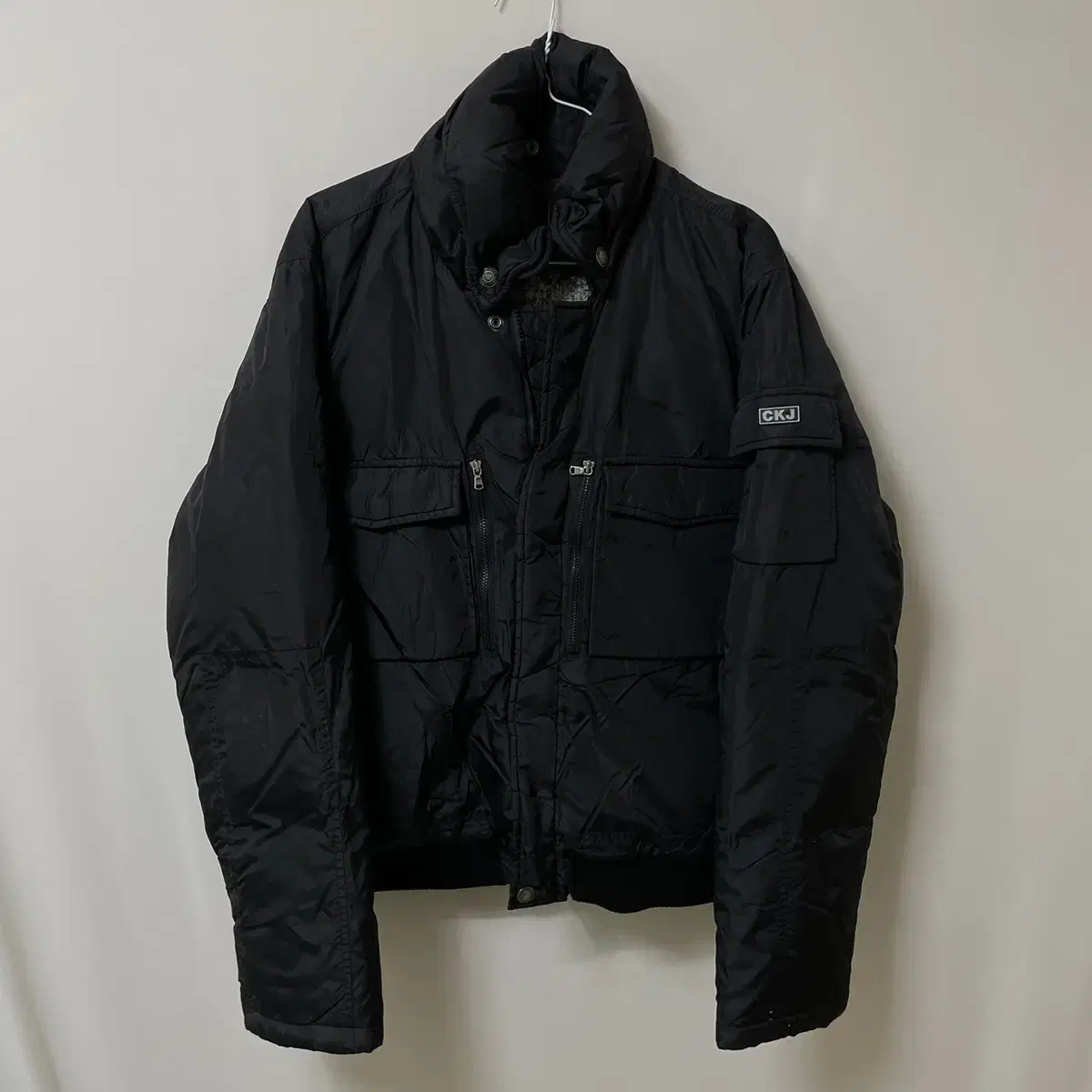 [ L ] Calvin Klein Logo Whippen Duckdown Puffer Short Padding