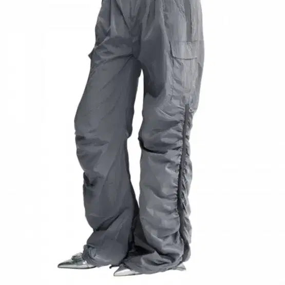 RURU NYLON SHIRRING CARGO PANTS [GRAY]