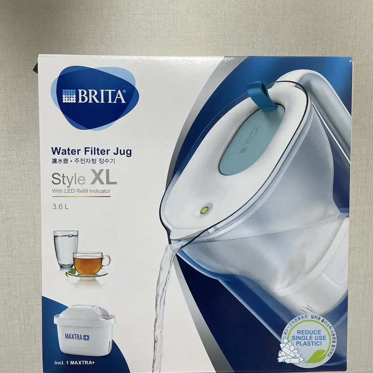 브리타 XL 3.6L 정수기 + 필터 1개입