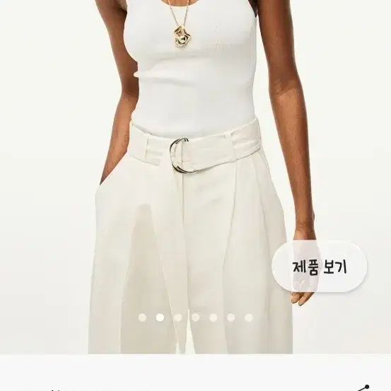 h&m 린넨 벨트 화이트 와이드팬츠 36 신상품 (새거)