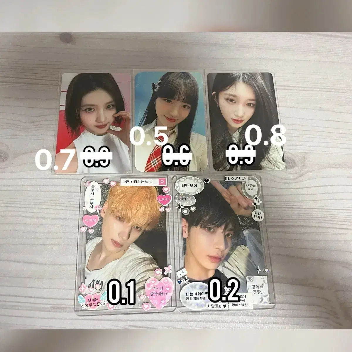 ive txt photocard jang wonyoung ahn yujin lay leeseo gaeul liz yeonjun soobin