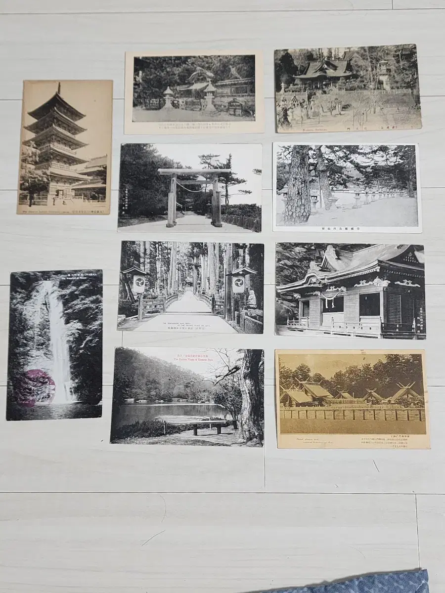 A bulk of 10 postcards used by Japan during the Japanese colonial period.