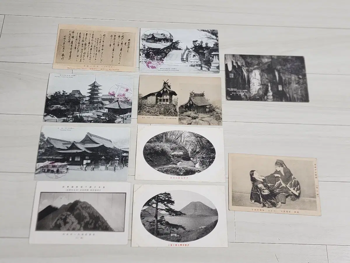 A bulk of 10 postcards used by Japan during the Japanese colonial period.