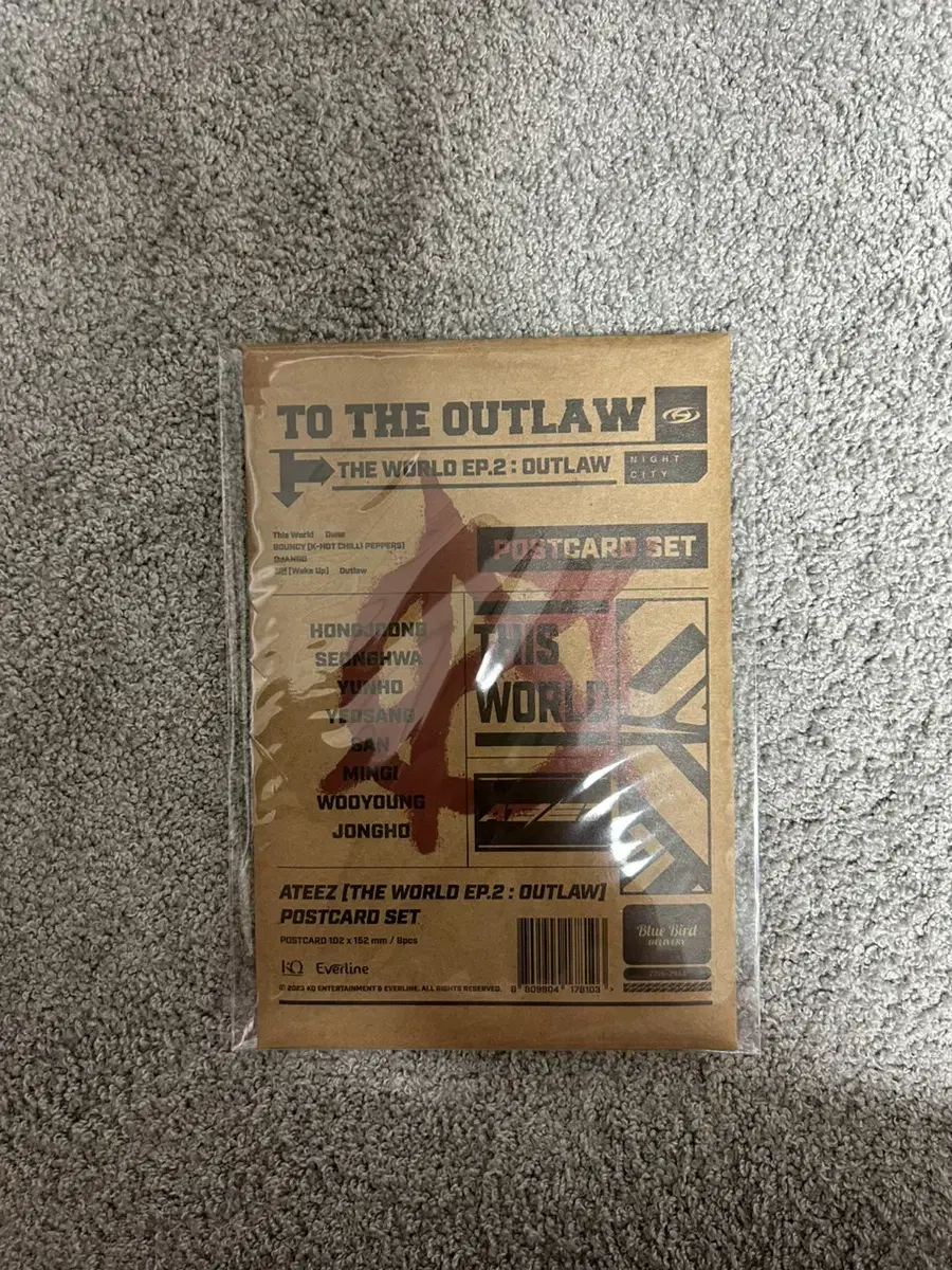 에이티즈 outlaw 에버라인 포스트카드 세트