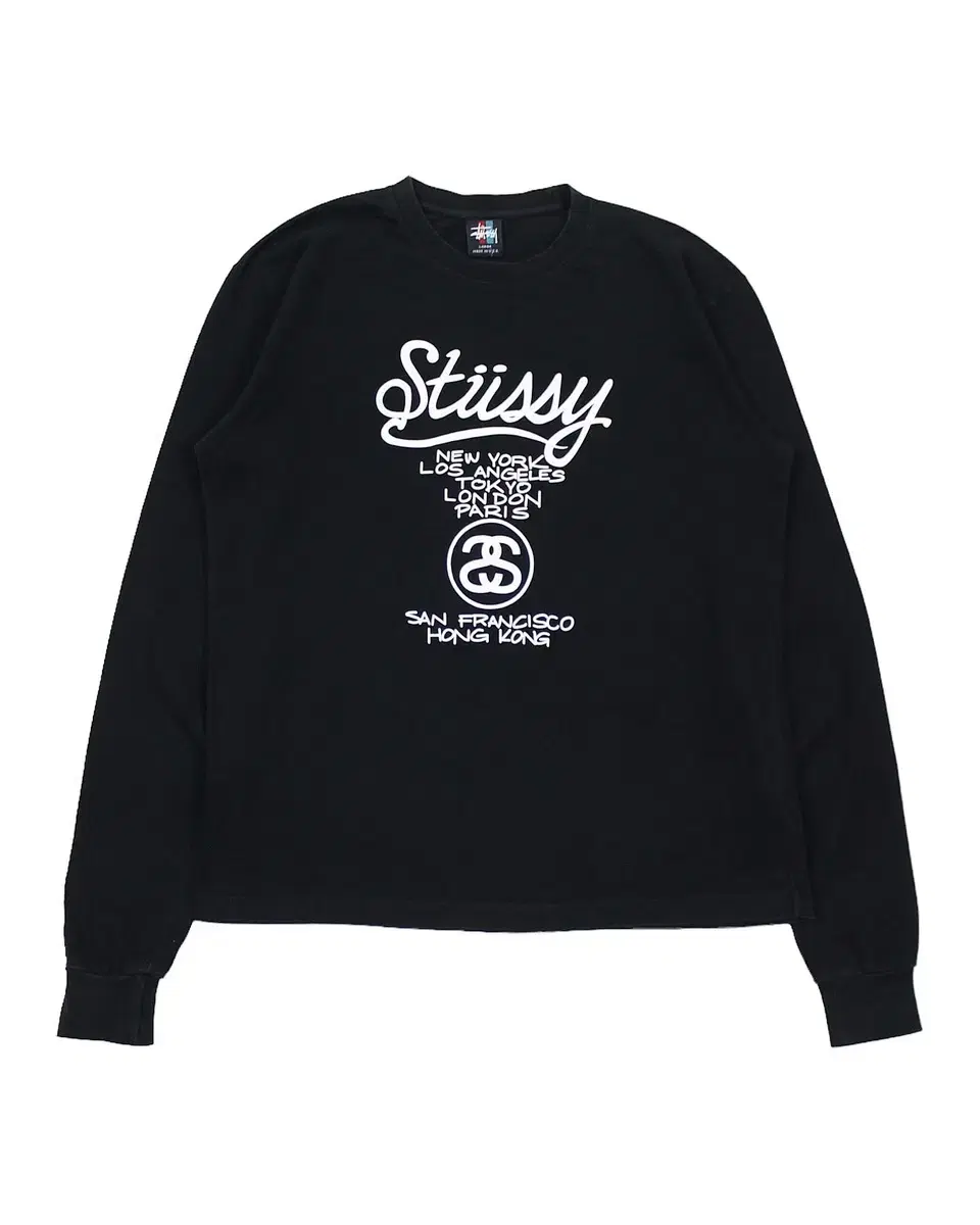 1990s USA Stussy worldtour Long Sleeve Shirt Vintage MISE