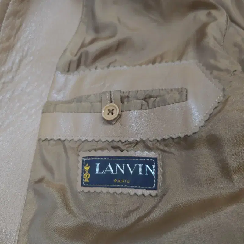 LANVIN 랑방 빈티지 시보리배색 램스킨 가죽 항공점퍼 블루종 C084