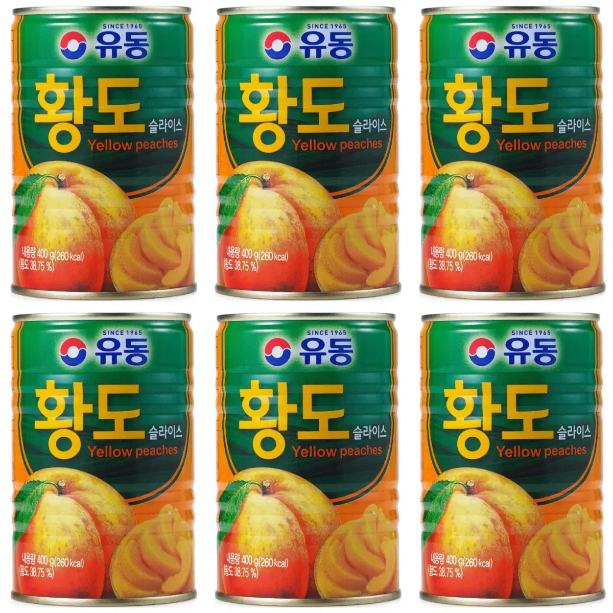 유동 황도 410g 6개 슬라이스 무료배송 복숭아 통조림