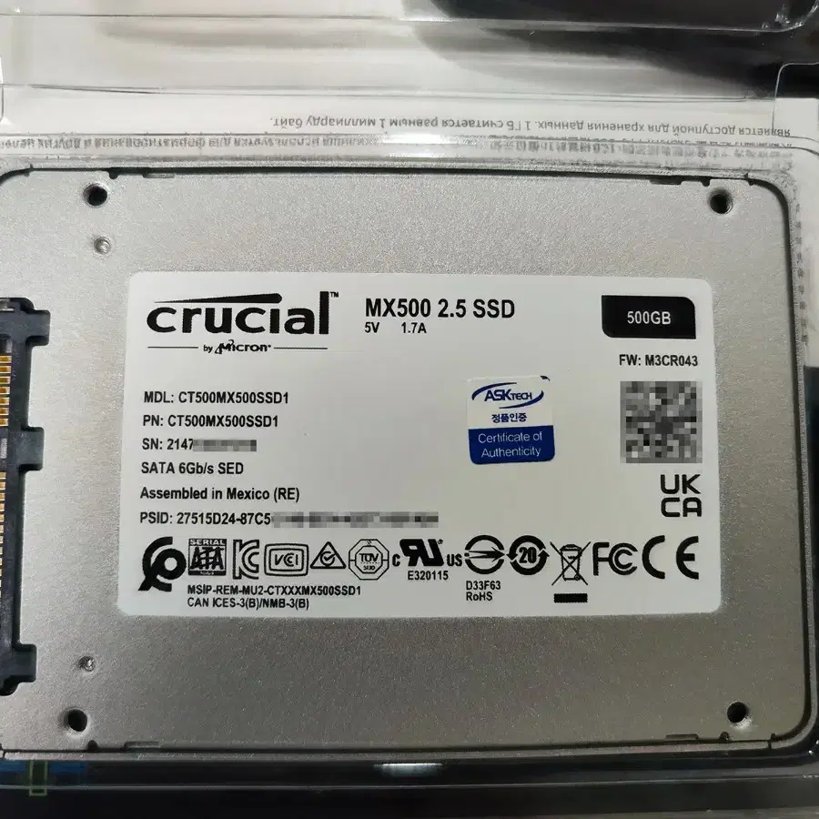 Crucial MX500 500GB