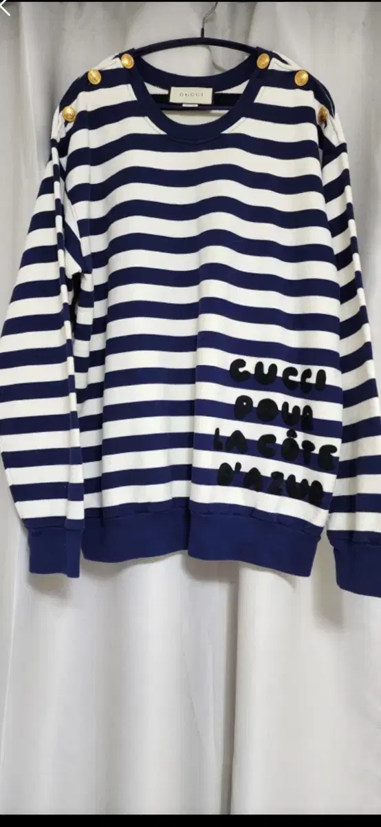 Genuine Gucci Striped Embroidered Go Go Sweatshirt