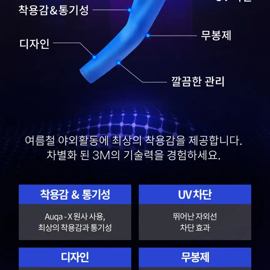 3M 무봉제 쿨토시 여름팔토시 작업용 공사 건설 현장 자전거 등산 낚시