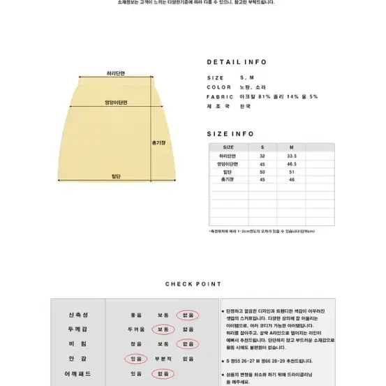 (새상품,택ㅇ)헤이즐모드 자체제작 스커트 옐로우S