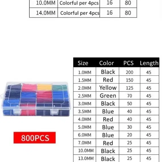 수축튜브 인두 납땜 전기테이프 800개 4.5cm 히트건 열풍기
