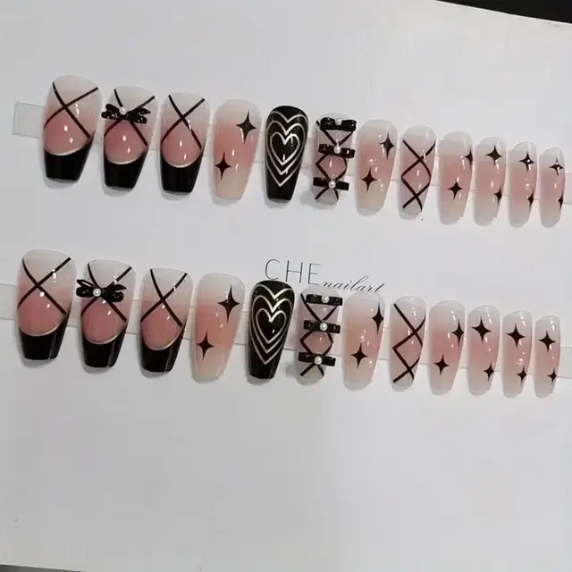 [인스턴트 네일팁] 핑크 블러쉬 발레코어 네일팁 (24pcs)