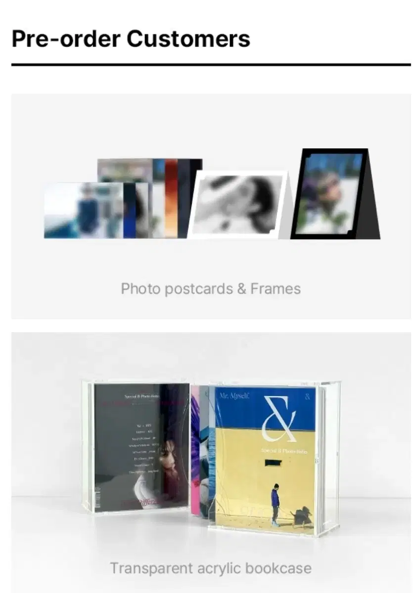 BTS Portfolio photobook weverse pre-order benefit Sets postcard & acrylic Bookcase