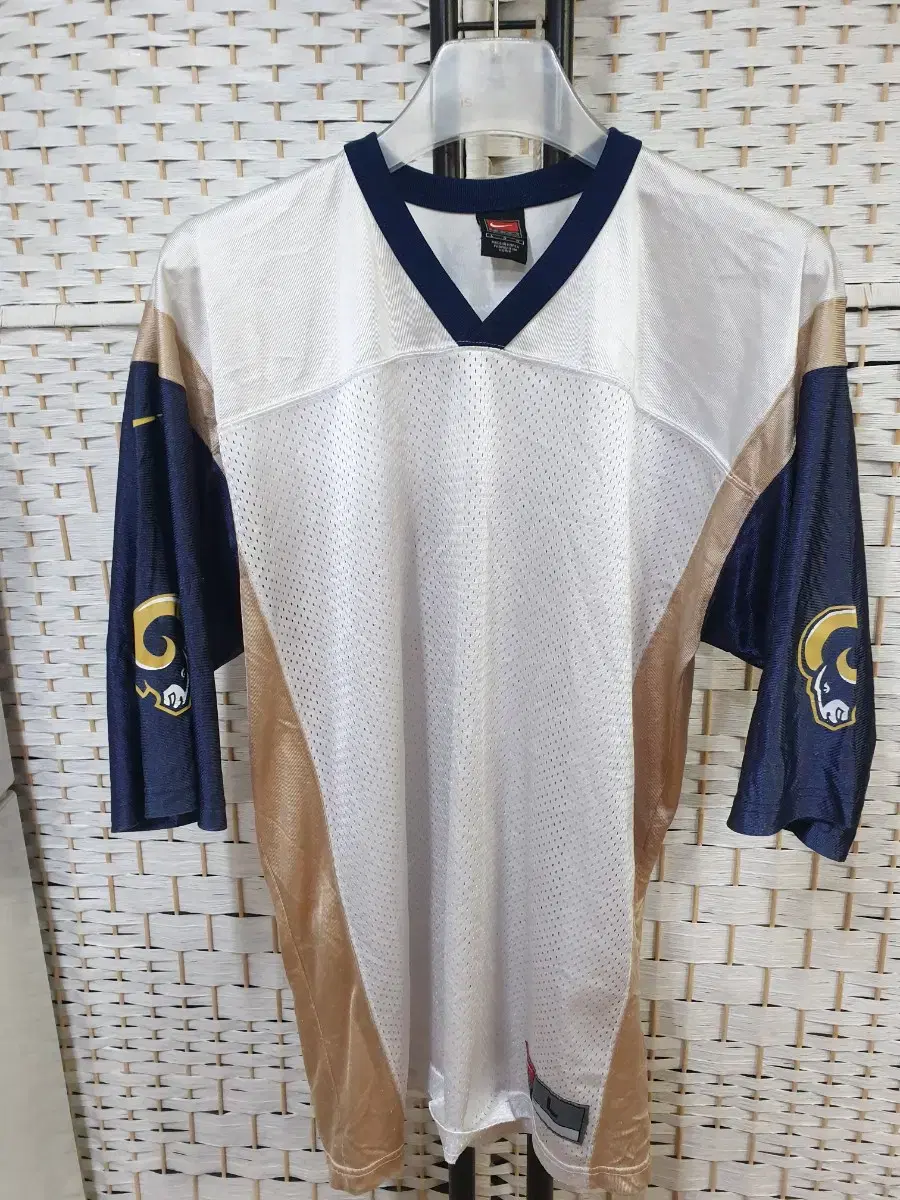 (0679) Nike 00's NFL LA RAMS Rugby Jersey Hockey Jersey L