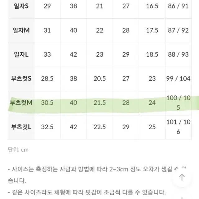 히니크 부츠컷 m 기장추가 새것