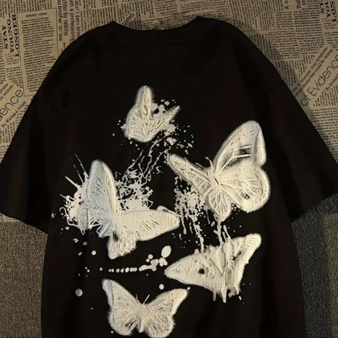 Butterfly Embroidery T-Shirt Butterfly Embroidery T-Shirt