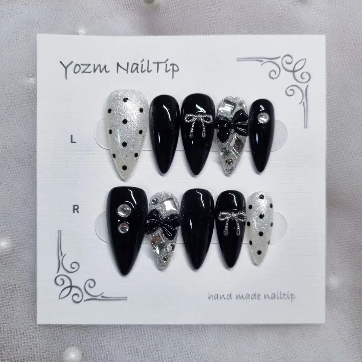 Yozm NailTip 블랙리본풀파츠