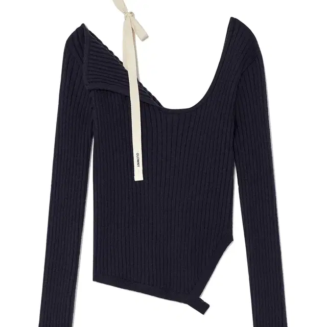 ISA ASYMMETRICAL KNIT TOP (NAVY)