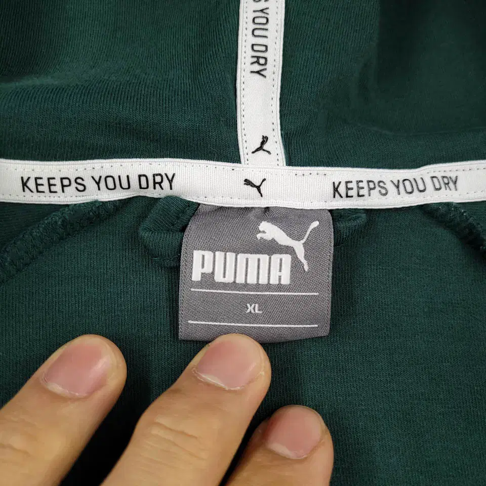 PUMA 퓨마 푸마 피그먼트 그린 로고프린팅 라이닝 레글런 하이넥 코튼혼