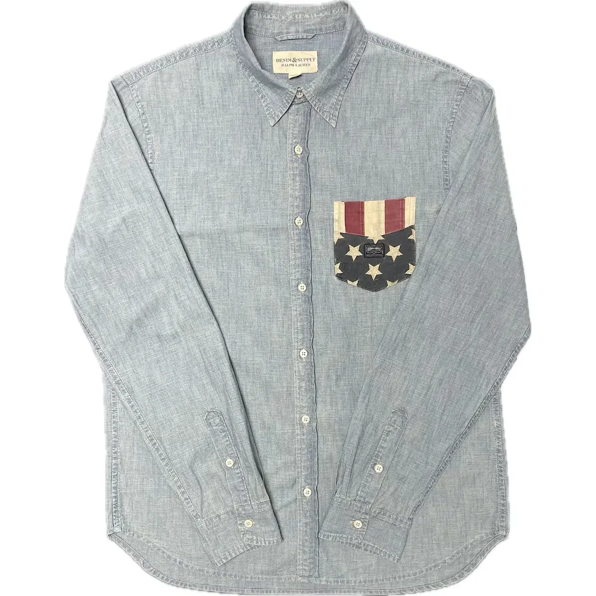 [L] Polo Ralph Lauren denim and supply stars-and-stripes chambray shirt