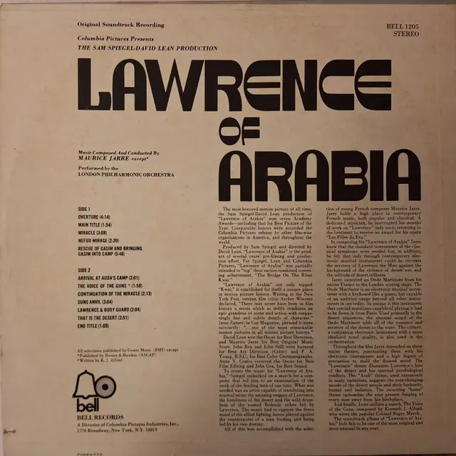 미국원반/OST/Lawerence of Arabia LP