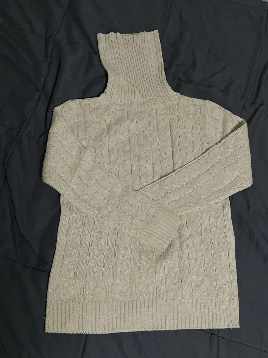 Beige Twisted Twist Knit Pullover