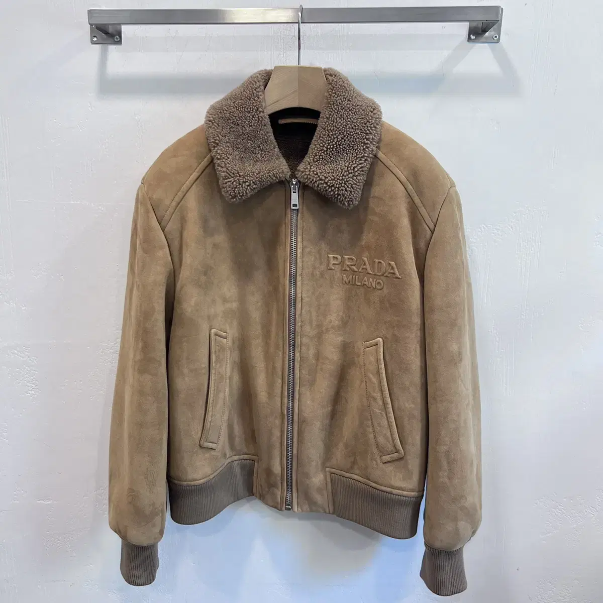 Unused Prada Shearling Mustang / 50