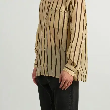 캡틴선샤인 SAFARI SHIRT BEIGE STRIPE 40