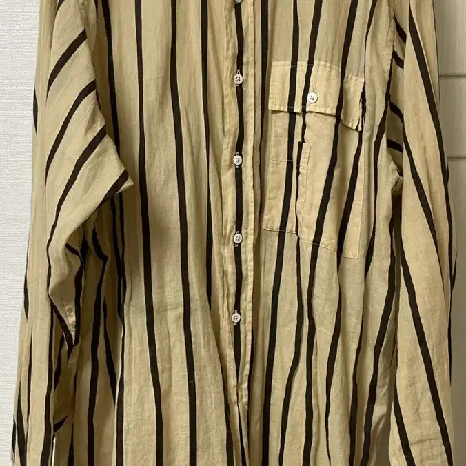 캡틴선샤인 SAFARI SHIRT BEIGE STRIPE 40