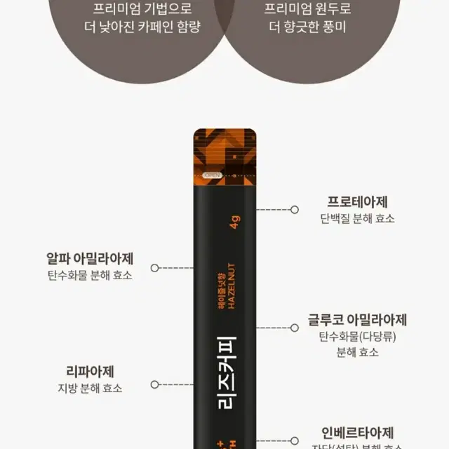 리즈커피 방탄 효소 이과수 커피 헤이즐넛맛 14포