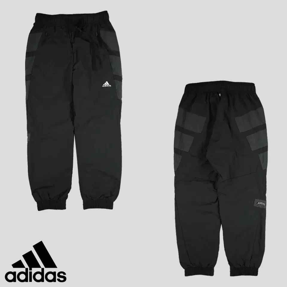 Adidas Black Charcoal Three-Season Sideline Men's Showtime Inbelt Nylon Banded Joggers