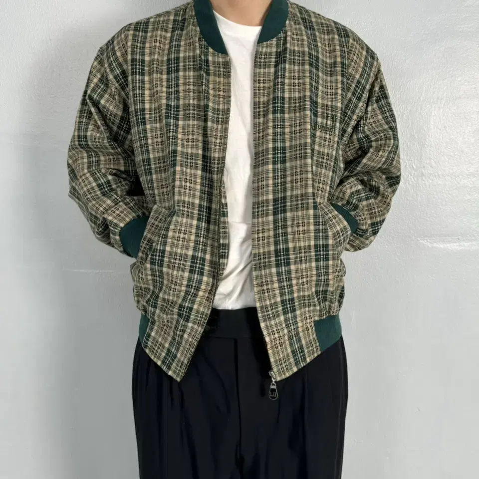 80s alfred dunhill check blouson