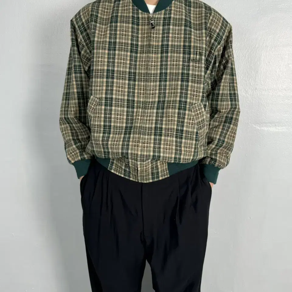 80s alfred dunhill check blouson