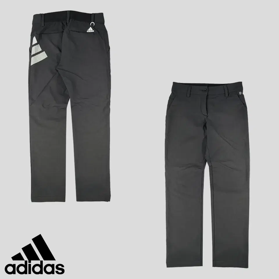 Adidas Charcoal White Three Stripe Printed Logo Poly Blend Backband Softshell Track Pants