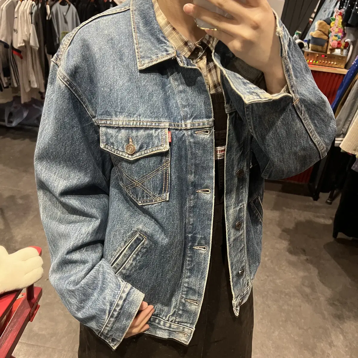 (END) LEVI'S 리바이스 501 더블 포켓 데님 청자켓 L